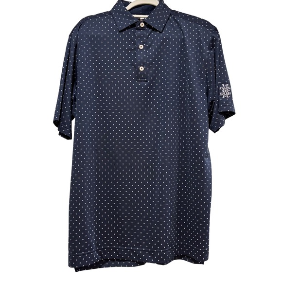 FootJoy Other - Footjoy FJ‎ Golf Polo Shirt Navy Blue Diamond Print Short Sleeve Mens Medium